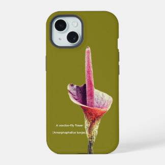 A voodoo-lily flower iPhone 15 case