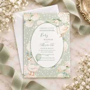 A Waddle Baby is on the Way Whimsical Baby Shower Invitation