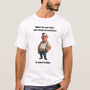 A Waist of Time Belt Funny Graphic Design T-Shirt