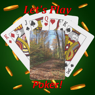 A Walk Among The Colourful Fall Leaves Playing Cards