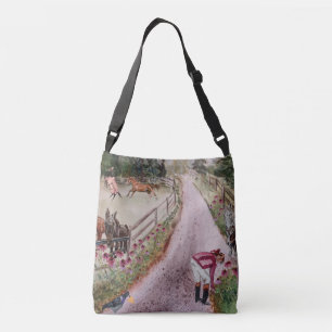 a walk down the entrance to the farm crossbody bag