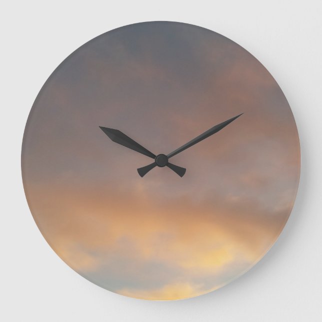 A walk in the clouds 2 Pink clouds in a blue sky,  Large Clock (Front)