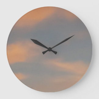 A walk in the clouds 6 Pink clouds in a blue sky,  Large Clock