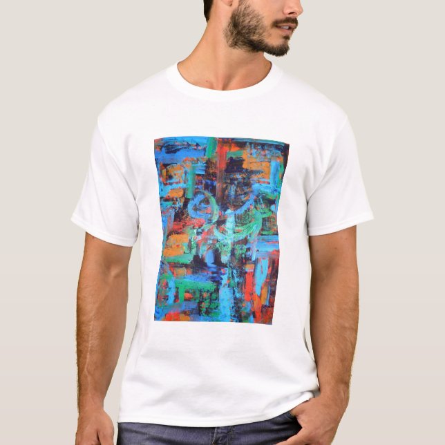 A Walk In The Forest-Hand Painted Abstract Art T-Shirt (Front)