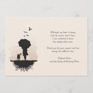 A Walk in the Rain Bereavement Thank You Note Card