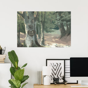 A Walk in the Woods: Personalized Tree Carving Poster