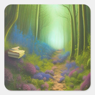A walk thru the Enchanted Wood Square Sticker