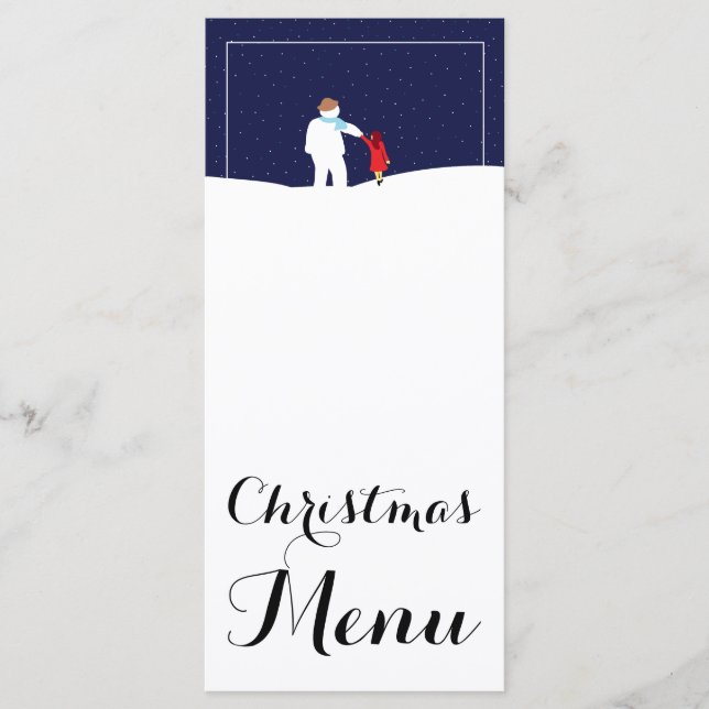A Walk With Snowman Christmas Menu (Front)