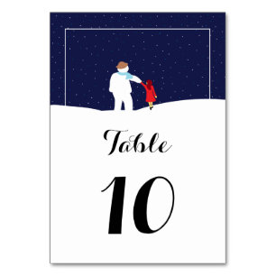 A Walk With Snowman Christmas Number Table Number