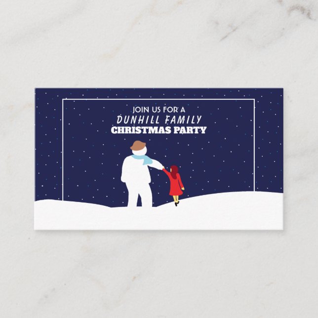 A walk with Snowman, Christmas Party Ticket Invite (Front)