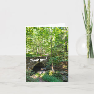 A Walkway Bridge Through Woodlands Thank You Card