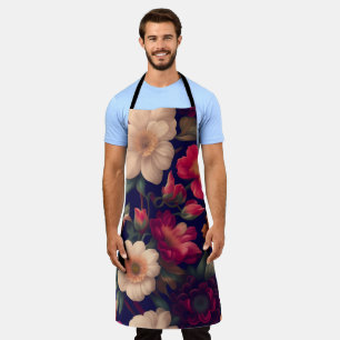 A wallpaper with a floral pattern  apron