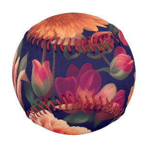 A wallpaper with a floral pattern baseball