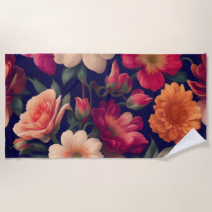 A wallpaper with a floral pattern beach towel