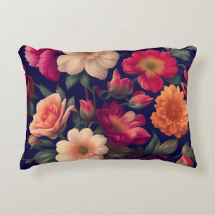 A wallpaper with a floral pattern  decorative cushion