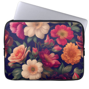 A wallpaper with a floral pattern laptop sleeve