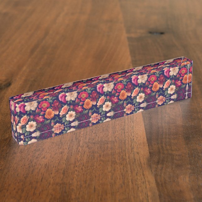 A wallpaper with a floral pattern  nameplate (Side)