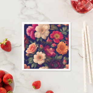 A wallpaper with a floral pattern  napkin