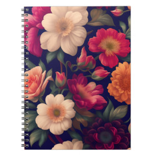 A wallpaper with a floral pattern notebook
