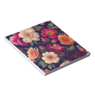 A wallpaper with a floral pattern  notepad
