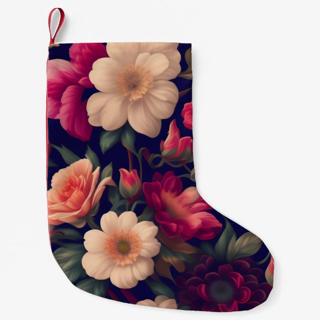 A wallpaper with a floral pattern  small christmas stocking (Front)