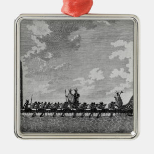 A War Canoe of New Zealand Metal Ornament