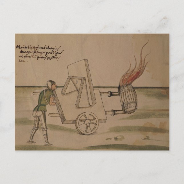 A War Machine, illustration from 'De Machinis' Postcard (Front)