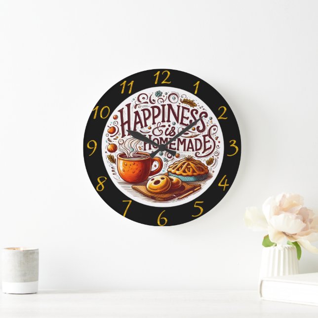 A Warm Affair: Coffee & Pastries Large Clock (Home)
