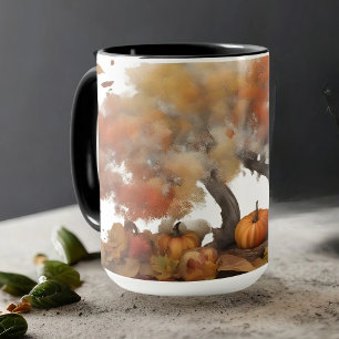 A warm and colourful autumn scene  mug