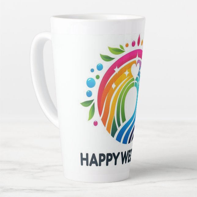 A Warm and Cosy Wedding Gift Latte Mug (Left Angle)