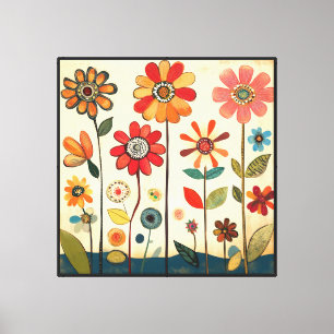 A Warm Terracotta Zinnia Patch Canvas Print