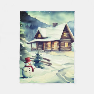 A warm winter wonderland fleece blanket