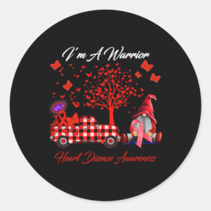 A Warrior Heart Disease Awareness Gifts Classic Round Sticker