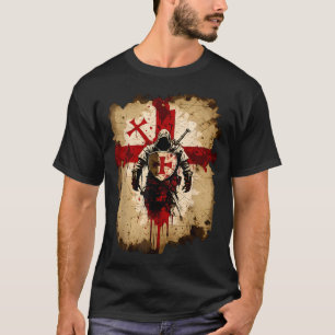 A Warrior Of Christ Knights Templar Distressed T-Shirt