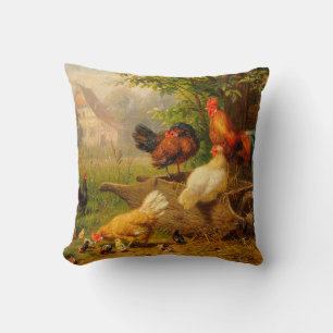 A Watchful Eye Carl Jutz 1916 Farmyard Cushion