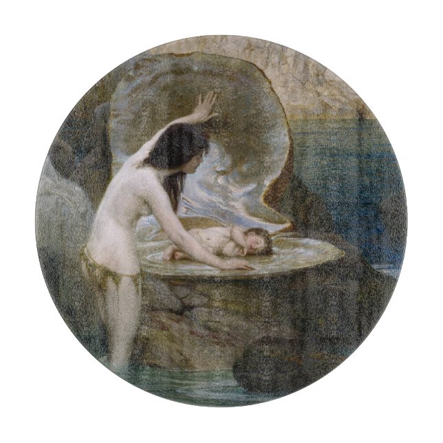 A Water Baby Found in Seashell by Bikini Nymph Cutting Board (Front)
