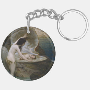 A Water Baby Found in Seashell by Bikini Nymph Key Ring