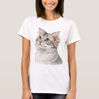 A watercolor American Curl, cat T-Shirt