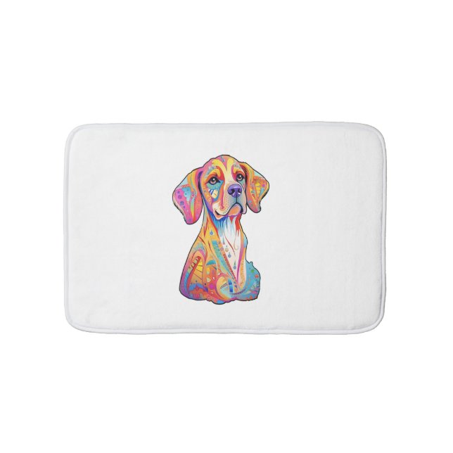 A Watercolor Dog  Bath Mat (Front)