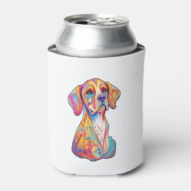 A Watercolor Dog  Can Cooler (Can Front)