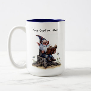 A Watercolor Painting of a Cute Gnome Two-Tone Coffee Mug