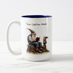 A Watercolor Painting of a Cute Gnome Two-Tone Coffee Mug