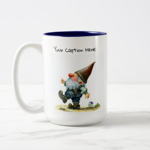 A Watercolor Painting of a Cute Gnome Two-Tone Coffee Mug