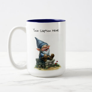 A Watercolor Painting of a Cute Gnome Two-Tone Coffee Mug