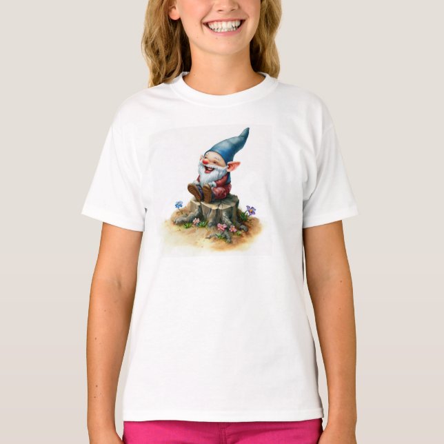 A Watercolor Painting of a Happy Gnome T-Shirt (Front)
