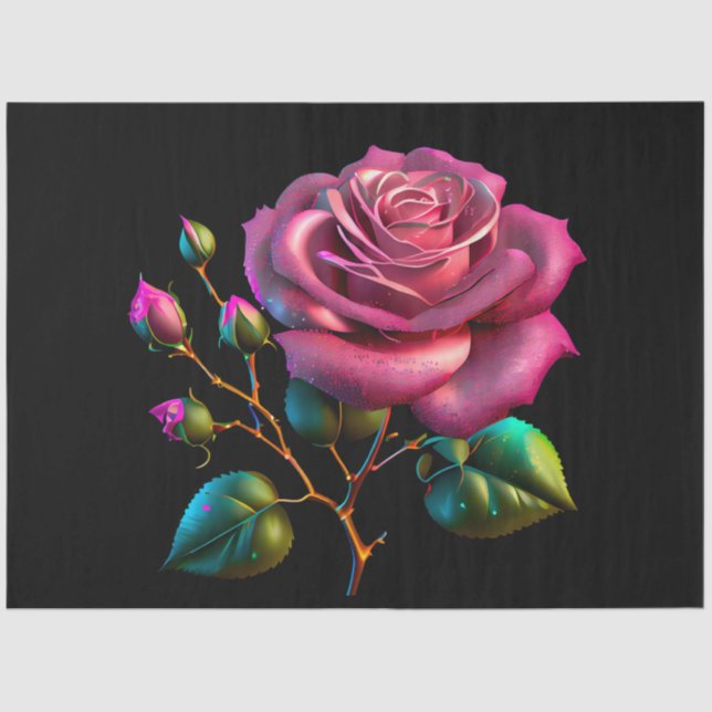 A Watercolor Rose Clipart Series Design 8 Tissue Paper (Front)