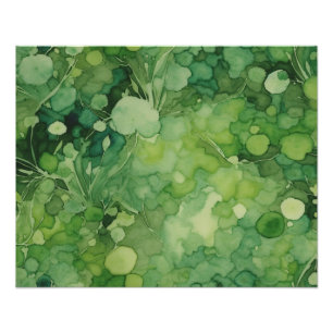 A Watercolor Study in Emerald and Jade Photo Print