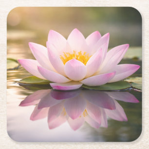 A Waterlily Square Paper Coaster
