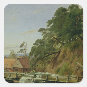 A Watermill in Christiania, c.1834 Square Sticker