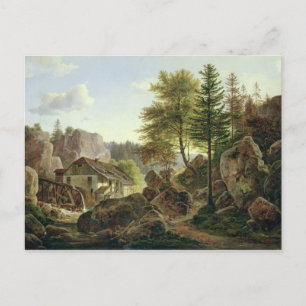 A Watermill in the Vosges near Ribanville, 1836 Postcard